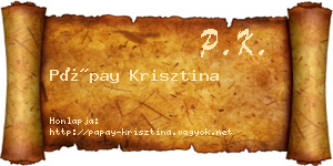 Pápay Krisztina névjegykártya
